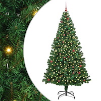 vidaXL Konstgjord julgran Grön 240 cm PVC och Stål och Plast