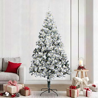 vidaXL Konstgjord julgran Grön 240 cm PVC och Stål och Plast