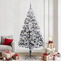 vidaXL Konstgjord julgran Grön 240 cm PVC och Stål och Plast