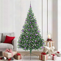 vidaXL Konstgjord Förbelyst Julgran med 300 LED-lampor Grön 210 cm PVC