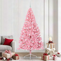 vidaXL Konstgjord Förbelyst Julgran med 300 LED-lampor Rosa 240 cm PVC