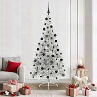 vidaXL Konstgjord Förbelyst Julgran Silver 210 cm PET