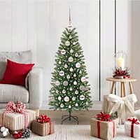 vidaXL Konstgjord julgran med 150 LED-lampor Grön 120 cm PE och PVC