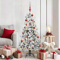 vidaXL Plast Hingad Julgran med 150 LED-lampor Grön 150 cm PE och PVC