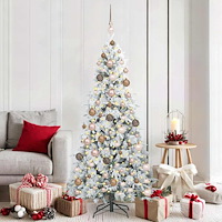 vidaXL Plast Hingad Julgran med 300 LED-lampor Grön 180 cm PE och PVC