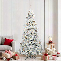 vidaXL Plast Hingad Julgran med 300 LED-lampor Grön 210 cm PE och PVC