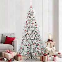 vidaXL Plast Hingad Julgran med 300 LED-lampor Grön 210 cm PE och PVC