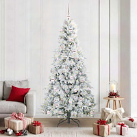 vidaXL Plast Hingad Julgran med 300 LED-lampor Grön 210 cm PE och PVC