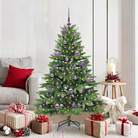 vidaXL Konstgjord julgran med 150 LED-lampor Grön 150 cm PE och PVC