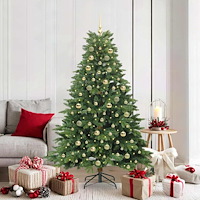 vidaXL Konstgjord julgran med 300 LED-lampor Grön 180 cm PE och PVC