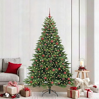 vidaXL Konstgjord julgran med 300 LED-lampor Grön 210 cm PE och PVC