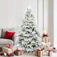 vidaXL Konstgjord julgran med 300 LED-lampor Grön 180 cm PE och PVC