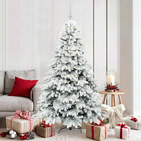 vidaXL Konstgjord julgran med 300 LED-lampor Grön 180 cm PE och PVC