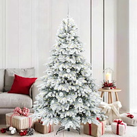 vidaXL Konstgjord julgran med 300 LED-lampor Grön 180 cm PE och PVC