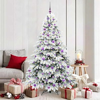vidaXL Konstgjord julgran med 300 LED-lampor Grön 180 cm PE och PVC