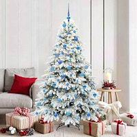 vidaXL Konstgjord julgran med 300 LED-lampor Grön 180 cm PE och PVC