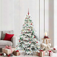 vidaXL Konstgjord julgran med 300 LED-lampor Grön 180 cm PE och PVC