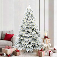 vidaXL Konstgjord julgran med 300 LED-lampor Grön 210 cm PE och PVC