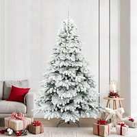 vidaXL Konstgjord julgran med 300 LED-lampor Grön 210 cm PE och PVC