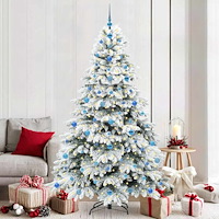 vidaXL Konstgjord julgran med 300 LED-lampor Grön 210 cm PE och PVC