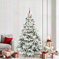 vidaXL Konstgjord julgran med 300 LED-lampor Grön 210 cm PE och PVC