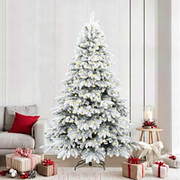 vidaXL Konstgjord julgran med 300 LED-lampor Grön 240 cm PE och PVC