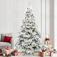 vidaXL Konstgjord julgran med 300 LED-lampor Grön 240 cm PE och PVC