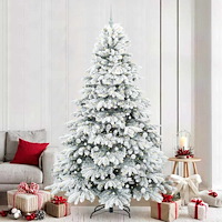vidaXL Konstgjord julgran med 300 LED-lampor Grön 240 cm PE och PVC