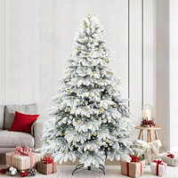 vidaXL Konstgjord julgran med 300 LED-lampor Grön 240 cm PE och PVC