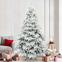 vidaXL Konstgjord julgran med 300 LED-lampor Grön 240 cm PE och PVC