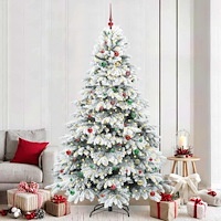 vidaXL Konstgjord julgran med 300 LED-lampor Grön 240 cm PE och PVC