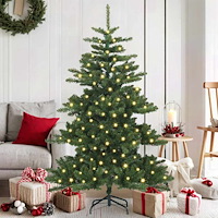 vidaXL Plast Hingad Julgran med 150 LED-lampor med stativ 150 cm PVC