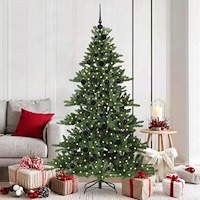 vidaXL Plast Hingad Julgran med 300 LED-lampor med stativ 180 cm PVC