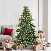vidaXL Plast Hingad Julgran med 300 LED-lampor med stativ 180 cm PVC