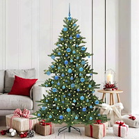 vidaXL Plast Hingad Julgran med 300 LED-lampor med stativ 180 cm PVC