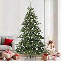 vidaXL Plast Hingad Julgran med 300 LED-lampor med stativ 210 cm PVC