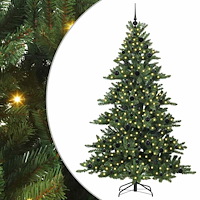 vidaXL Plast Hingad Julgran med 300 LED-lampor med stativ 210 cm PVC