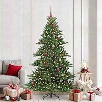 vidaXL Plast Hingad Julgran med 300 LED-lampor med stativ 210 cm PVC
