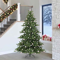 vidaXL Plast Hingad Julgran med 300 LED-lampor med stativ 240 cm PVC