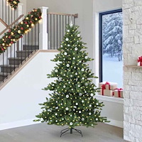 vidaXL Plast Hingad Julgran med 300 LED-lampor med stativ 240 cm PVC