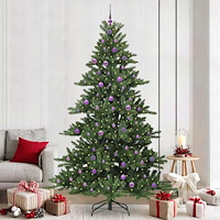 vidaXL Plast Hingad Julgran med 300 LED-lampor med stativ 240 cm PVC