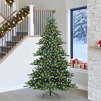 vidaXL Plast Hingad Julgran med 300 LED-lampor med stativ 240 cm PVC
