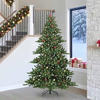 vidaXL Plast Hingad Julgran med 300 LED-lampor med stativ 240 cm PVC