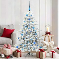 vidaXL Plast Hingad Julgran med 150 LED-lampor med stativ 150 cm PVC