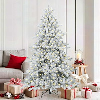 vidaXL Plast Hingad Julgran med 300 LED-lampor med stativ 180 cm PVC