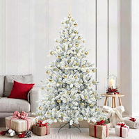 vidaXL Plast Hingad Julgran med 300 LED-lampor med stativ 180 cm PVC