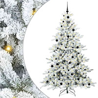 vidaXL Plast Hingad Julgran med 300 LED-lampor med stativ 210 cm PVC