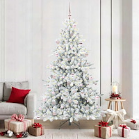 vidaXL Plast Hingad Julgran med 300 LED-lampor med stativ 210 cm PVC