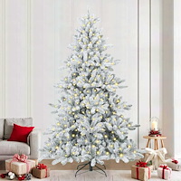 vidaXL Plast Hingad Julgran med 300 LED-lampor med stativ 240 cm PVC