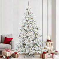 vidaXL Plast Hingad Julgran med 300 LED-lampor med stativ 240 cm PVC
